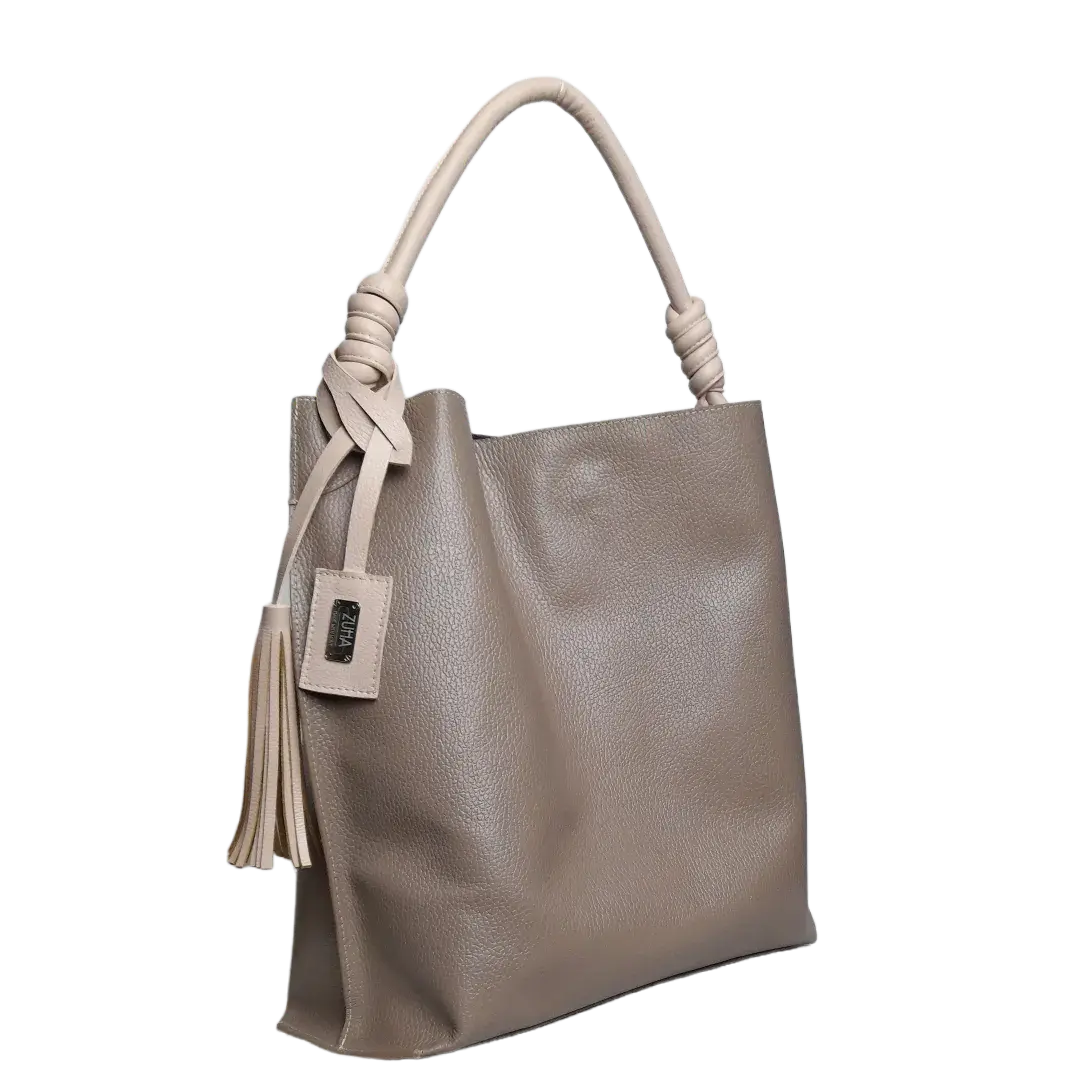 Sac en cuir Fernanda Taupe pour femme
