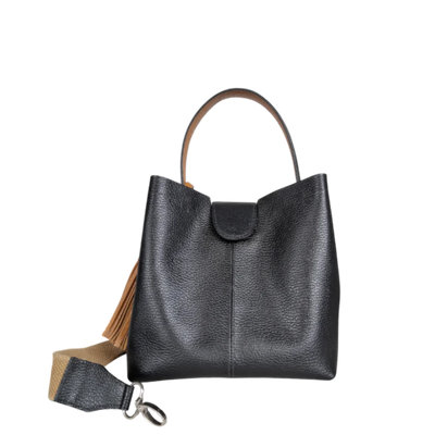 Sac Lucia petit sac en cuir pour femme, noir