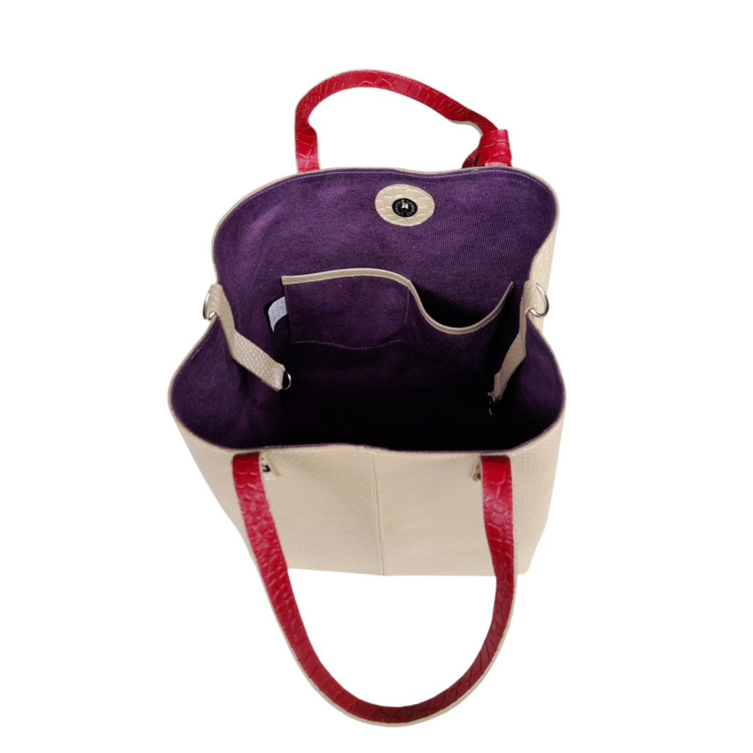 Sac à main Giulia Anaconda pour femme, en cuir couleur étain doré