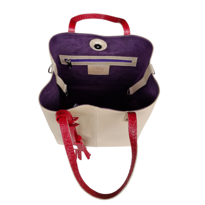 Sac à main Giulia Anaconda pour femme, en cuir couleur étain doré