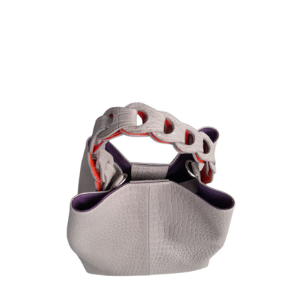 Petit sac en cuir pour femme Simona reptile taupe