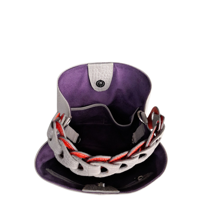 Petit sac en cuir pour femme Simona reptile taupe