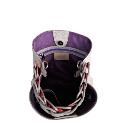 Petit sac en cuir pour femme Simona reptile taupe