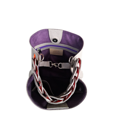 Petit sac en cuir pour femme Simona reptile taupe