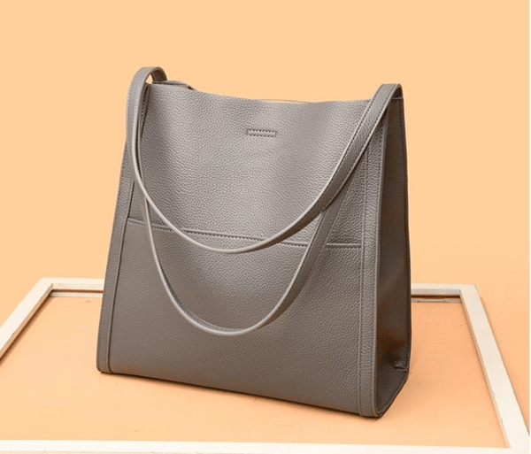 sac bandoulière simple en cuir véritable uni