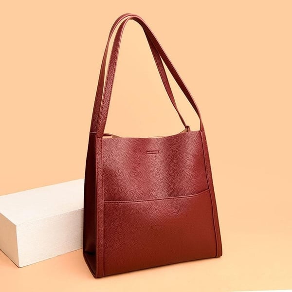 sac bandoulière simple en cuir véritable uni