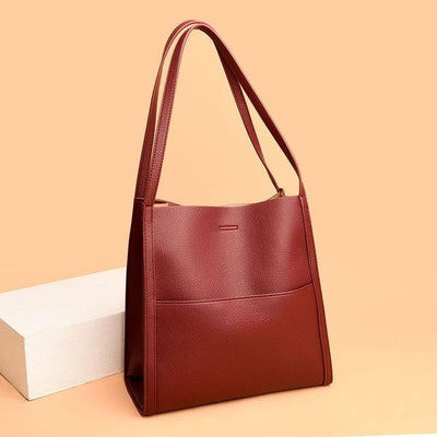sac bandoulière simple en cuir véritable uni