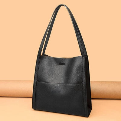 sac bandoulière simple en cuir véritable uni