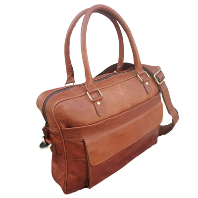 Sac pour ordinateur portable en cuir marron clair