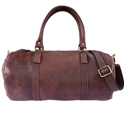 Sac de voyage en cuir marron foncé