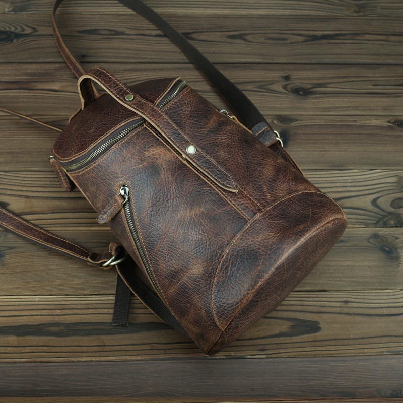 Sac à dos vintage en cuir pour l'université