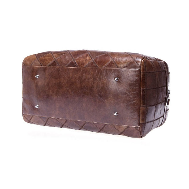 Sac de voyage unisexe en cuir souple véritable