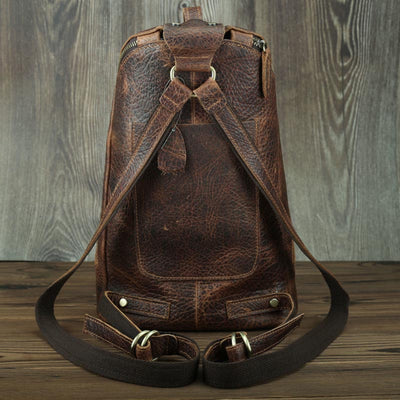 Sac à dos vintage en cuir pour l'université