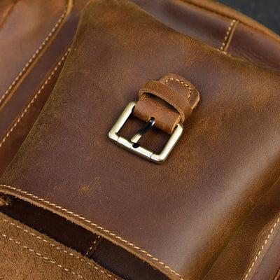 Sac à dos unisexe en cuir Crazy Horse