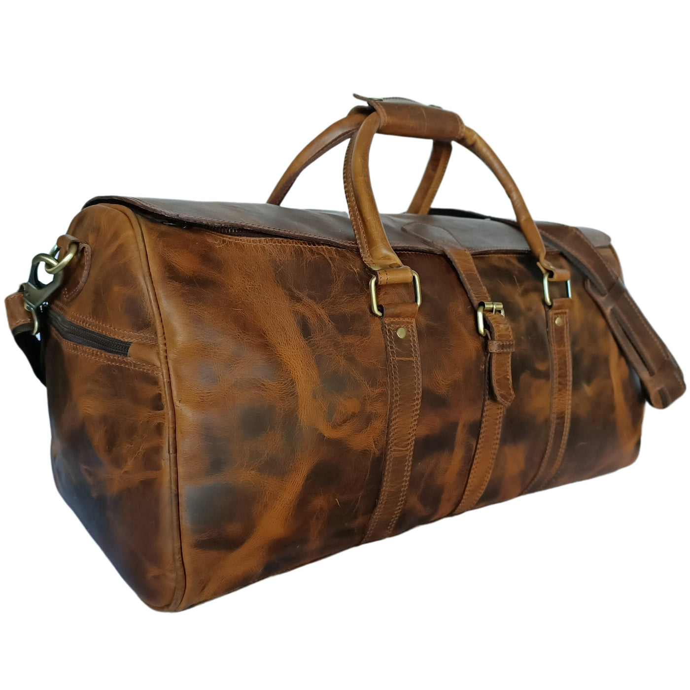 Sac de voyage en cire dure marron clair