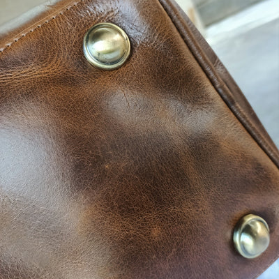 Mini sac de voyage pour femme en cuir brillant Hunter