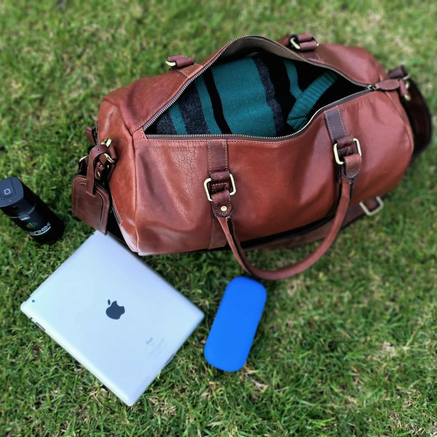 Sac de voyage en cuir marron clair