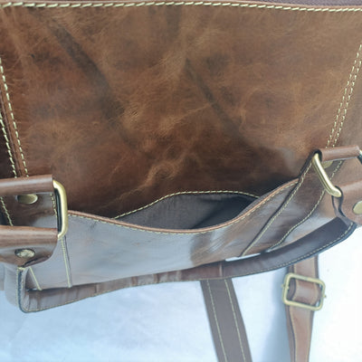 Mini sac de voyage en cuir Crazy Horse
