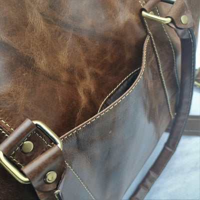 Mini sac de voyage en cuir Crazy Horse