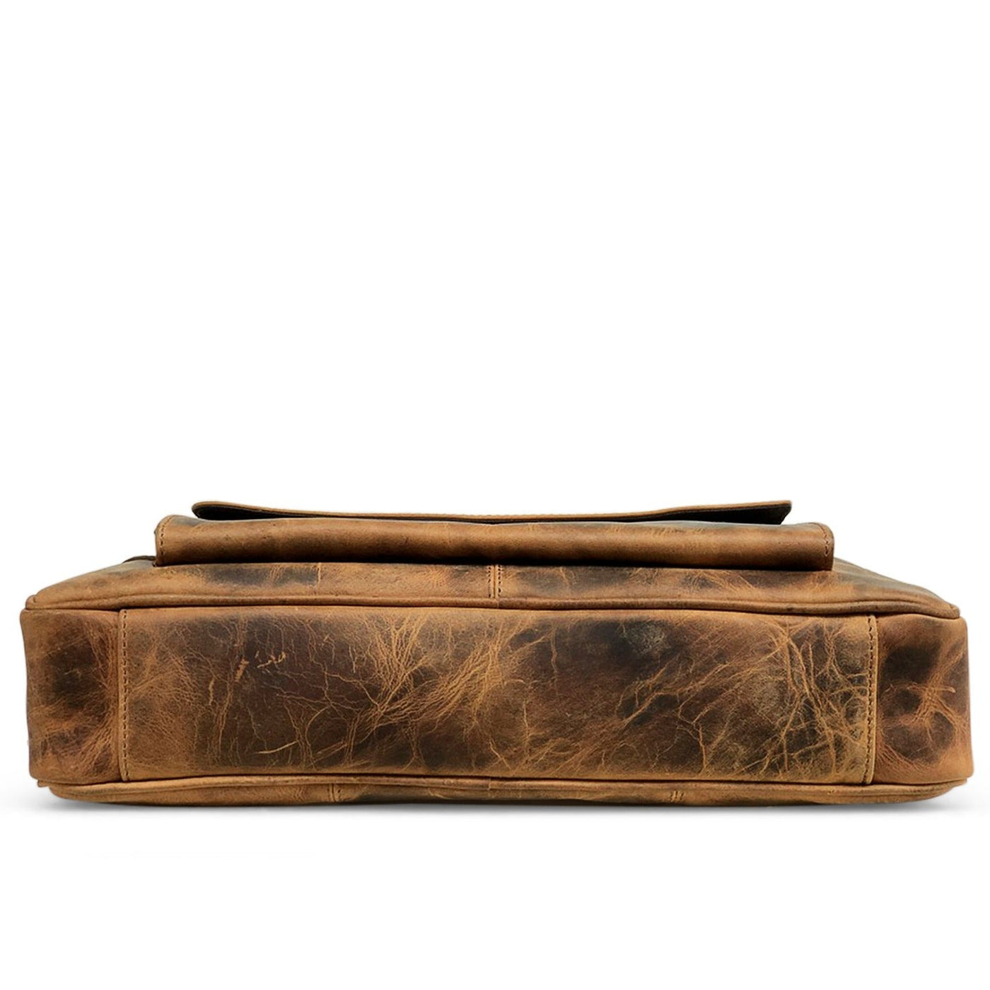 Sac pour ordinateur portable en cuir marron chasseur