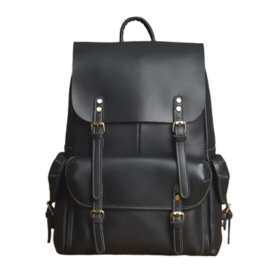 Sac à dos de voyage robuste en cuir véritable | Grand sac à dos marron