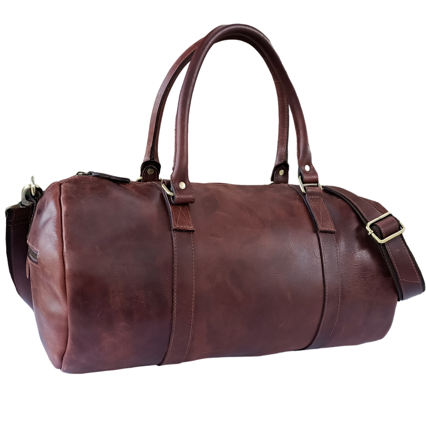Sac de voyage en cuir marron foncé