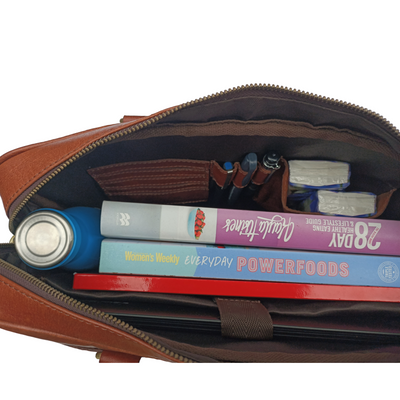 Sac pour ordinateur portable en cuir marron clair