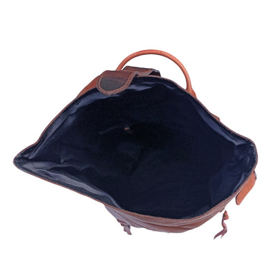 Sac à dos en cuir marron foncé