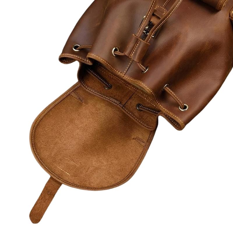 Sac à dos unisexe en cuir Crazy Horse