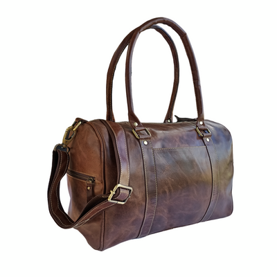 Mini sac de voyage en cuir Crazy Horse