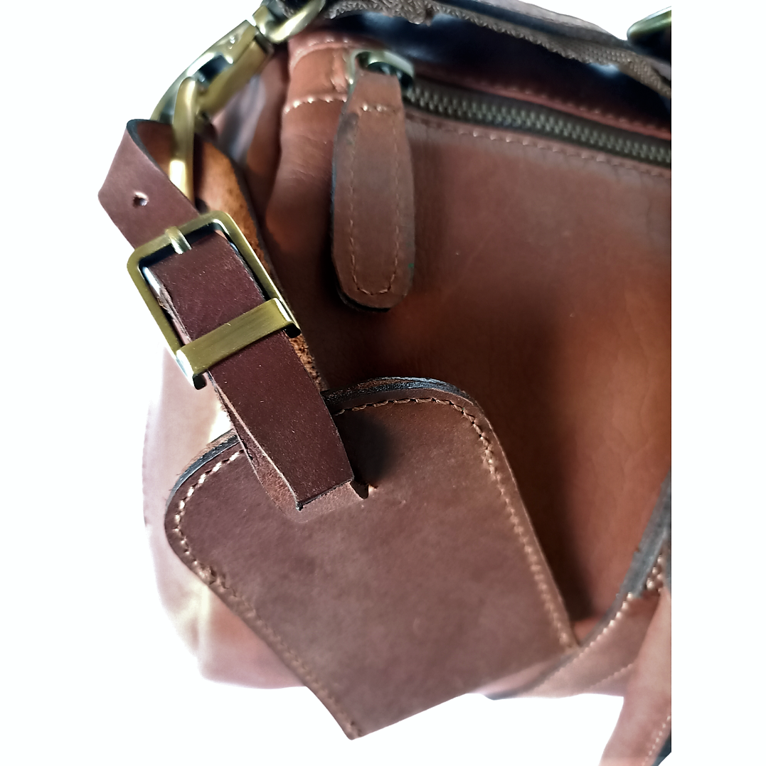 Sac de voyage en cuir marron clair