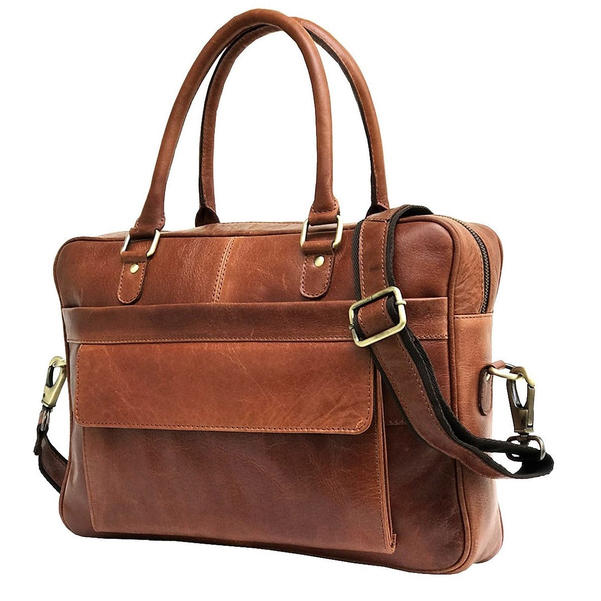 Sac pour ordinateur portable en cuir marron clair