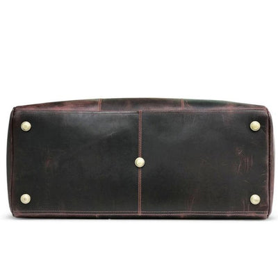 Sac de week-end en cuir marron foncé Hunter